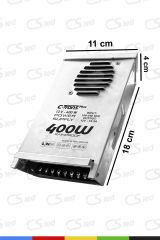 IP45 Yağmur Korumalı Epoksili Demir Kasa 12V 33.3A Güç Kaynağı – 400W LED Sürücü AC/DC Trafo