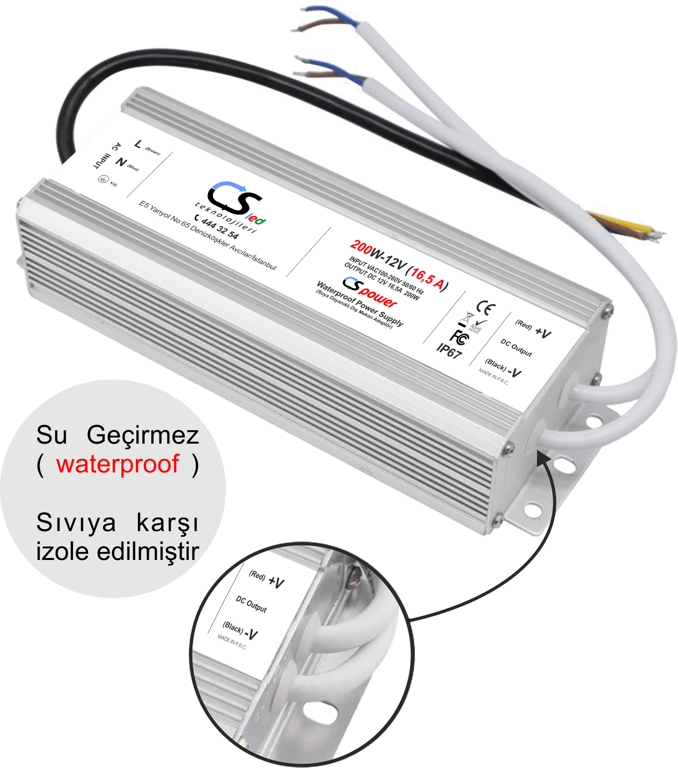 12V 12,5 Amper Dış Mekan Adaptör