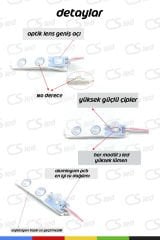 DC12V 1.5W Gün Işığı LED Modül Su Geçirmez Yapışkanlı Reklam Tabelası Dekoratif Işık