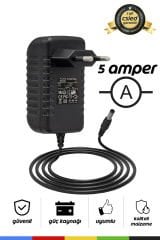 12V 5A Priz Tipi Adaptör – 5.5x2.5 mm Uçlu, Plastik Kasa, Güvenilir Güç Kaynağı