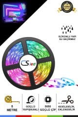 12V Dış Mekan M/60 5050 RGB LED Şerit – 5 Metre, Kesilebilir ve Eklenebilir