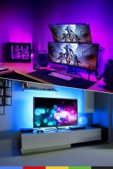 12V Dış Mekan M/60 5050 RGB LED Şerit – 5 Metre, Kesilebilir ve Eklenebilir