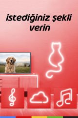 12V İç ve Dış Mekan Kırmızı Neon LED Şerit – 5 Metre Esnek Silikon Neon Işık, (2.5 Cm’de Bir Kesilebilir)
