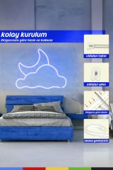 12V İç ve Dış Mekan Mavi Neon LED Şerit – 5 Metre Esnek Silikon Neon Işık, (1 cm’de Bir Kesilebilir)