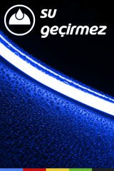 12V İç ve Dış Mekan Mavi Neon LED Şerit – 50 Metre Esnek Silikon Neon Işık, (1 cm’de Bir Kesilebilir)