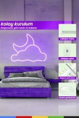12V İç ve Dış Mekan Mor Neon LED Şerit – 5 Metre Esnek Silikon Neon Işık, (2.5 Cm’de Bir Kesilebilir)