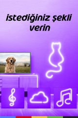 12V İç ve Dış Mekan Mor Neon LED Şerit – 5 Metre Esnek Silikon Neon Işık, (2.5 Cm’de Bir Kesilebilir)