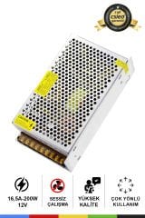 12 Volt 16,5 Amper Metal Kasa Adaptör – Geniş Kasa Güç Kaynağı