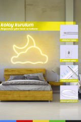 12V İç ve Dış Mekan Sarı Neon LED Şerit – 50 Metre Esnek Silikon Neon Işık, (1 cm’de Bir Kesilebilir)