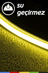 12V İç ve Dış Mekan Sarı Neon LED Şerit – 50 Metre Esnek Silikon Neon Işık, (2.5 Cm’de Bir Kesilebilir)