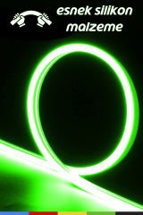 12V İç ve Dış Mekan Yeşil Neon LED Şerit – 50 Metre Esnek Silikon Neon Işık, (1 cm’de Bir Kesilebilir)