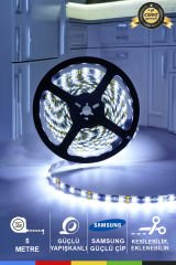 12V İç Mekan 2835 Samsung 6500K Beyaz LED Şerit – 5 Metre, M/60, Kesilebilir ve Eklenebilir