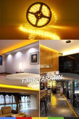 12V İç Mekan M/60 4040 Gün Işığı LED Şerit – 5 Metre, Kesilebilir ve Eklenebilir