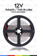 12V İç Mekan M/60 2835 Sarı LED Şerit – 5 Metre, Kesilebilir ve Eklenebilir