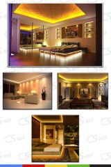 12V İç Mekan M/60 2835 Sarı LED Şerit – 5 Metre, Kesilebilir ve Eklenebilir