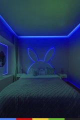 12V Dış Mekan M/60 2835 Mavi LED Şerit – 5 Metre, Kesilebilir ve Eklenebilir
