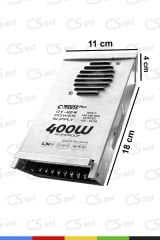 IP45 Yağmur Korumalı Epoksili Demir Kasa 12V 33.3A Güç Kaynağı – 400W LED Sürücü AC/DC Trafo