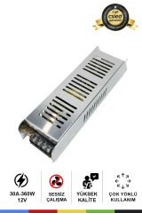 12V 30 Amper 360 Watt Metal Dar Kasa Fansız Adaptör – Sessiz ve Güçlü Güç Kaynağı