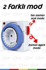 Zaman Ayarlı Manuel/Mekanik Priz – 24 Saatlik Programlı Mekanik Zaman Saati