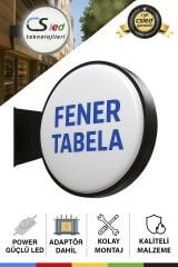 Fener Tabela – Çift Taraflı Vakum Pleksi, Mercekli LED Aydınlatmalı, Alüminyum Gövde, Dış Mekan Dayanıklı Işıklı Tabela