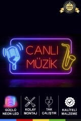 CANLI MÜZİK Neon Lamba – LED Işıklı Duvar Dekoru, Adaptörlü Tak Çalıştır, Kafe Bar Restoran İçin Neon Tabela