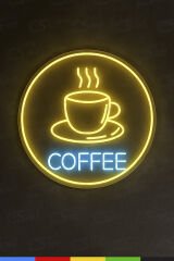 COFFEE Neon Tabela – LED Işıklı Kahve Yazısı, Adaptörlü Tak Çalıştır, Kafe & Ev Dekorasyon Neon Lamba