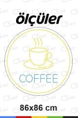COFFEE Neon Tabela – LED Işıklı Kahve Yazısı, Adaptörlü Tak Çalıştır, Kafe & Ev Dekorasyon Neon Lamba