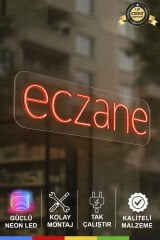 ECZANE Neon Tabela – LED Işıklı Eczane Yazısı, Adaptör Dahil Tak Çalıştır, Dış Mekan ve İç Mekan Kullanım