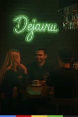 Dejavuu Neon Tabela – LED Işıklı Yazılı Tabela, Adaptör Dahil Tak Çalıştır, Bar ve Kafe Dekorasyonu