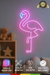Flamingo Neon Işıklı Dekoratif Tabela – Pembe LED, Adaptör Dahil, Tak Çalıştır