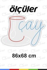 Çay Yazılı ve Çay Logolu Neon Tabela – LED Işıklı Tak Çalıştır, Kafe ve Çay Ocağı Dekoru