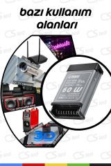 IP45 Yağmur Korumalı 12V 5A Güç Kaynağı, 60W LED Sürücü AC/DC Trafo Dönüştürücü