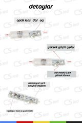 DC12V 1.08W Samsung Çipli Beyaz 3000K Geniş Açı LED Modül Su Geçirmez Yapışkanlı Reklam Işık