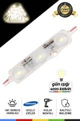 DC12V 1.08W Samsung Çipli Beyaz 4000K Geniş Açı LED Modül Su Geçirmez Yapışkanlı Reklam Işık