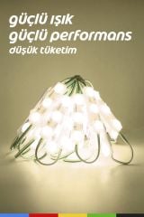 DC12V 1.08W Samsung Çipli Beyaz 4000K Geniş Açı LED Modül Su Geçirmez Yapışkanlı Reklam Işık