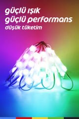 DC12V 0.72W RGB LED Modül Su Geçirmez Yapışkanlı Reklam Tabelası ve Dekoratif Aydınlatma