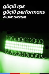 DC12V 1.5W Yeşil LED Modül Su Geçirmez Yapışkanlı Reklam Tabelası Dekoratif Işık