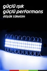 DC12V 1.2W Mavi LED Modül Su Geçirmez Yapışkanlı Reklam Tabelası Dekoratif Işık