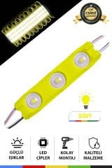DC12V 1.2W Sarı LED Modül Su Geçirmez Yapışkanlı Reklam Tabelası Dekoratif Işık