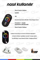 RGB Dokunmatik Şerit LED Kumanda & Kontrol Cihazı – 36A, 12/24V, RF Uzaktan Kumanda
