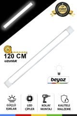 120 cm 36W Yatay LED Bant Armatür – Beyaz Işık, Enerji Tasarruflu & Uzun Ömürlü