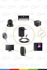 12V 2.5A Priz Tipi Adaptör – 5.5x2.5 mm Uçlu, Plastik Kasa, Güvenilir Güç Kaynağı