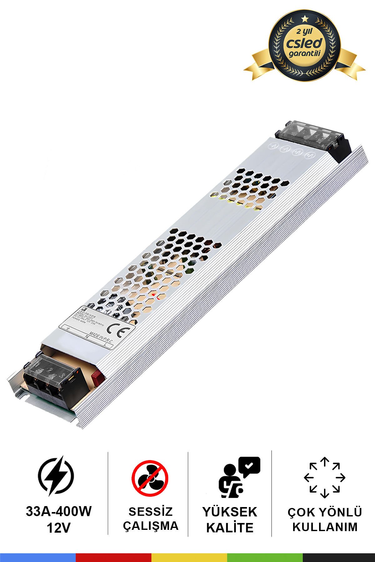 12 Volt 33 Amper 400 Watt Ultra Slim Trafo – IP20 Koruma