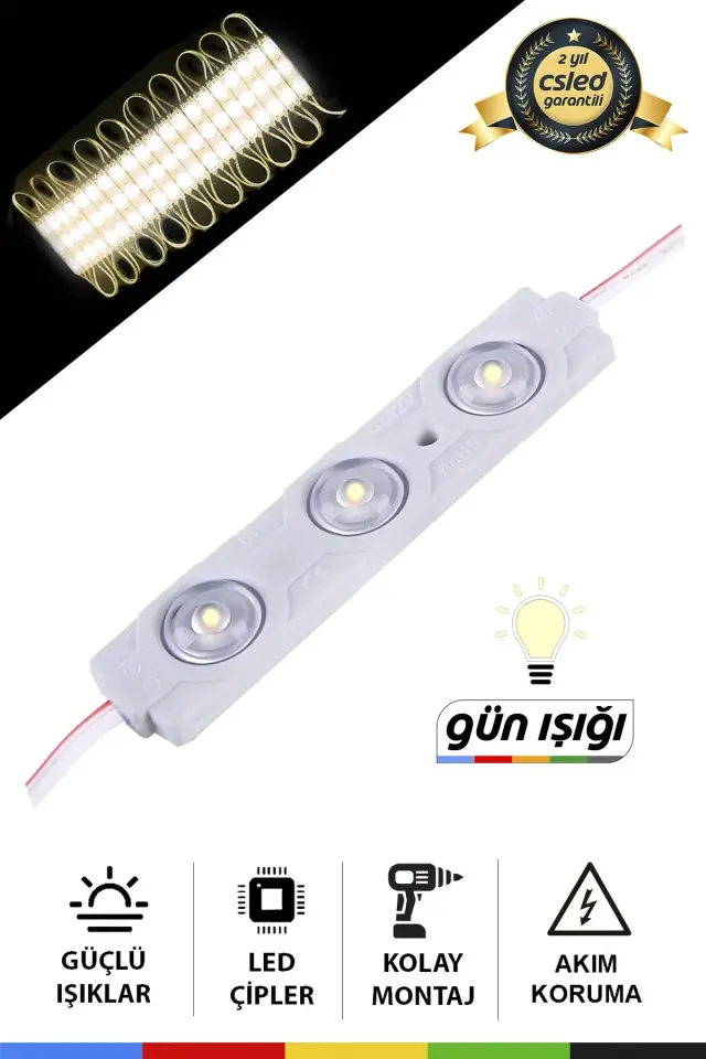 DC 12V Akım Korumalı 1.5W Gün Işığı LED Modül – Su Geçirmez & Yapışkanlı Reklam Tabelası Dekoratif Işık